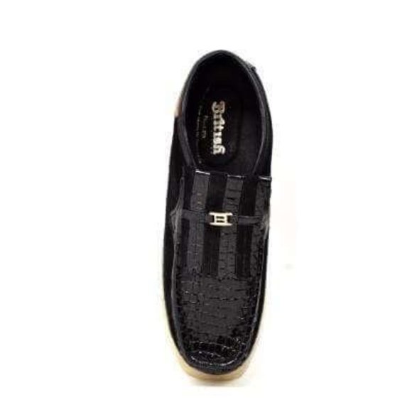 British Walkers Apollo Croc Men's Black Croc Leather and Suede - Picture 7 of 8
